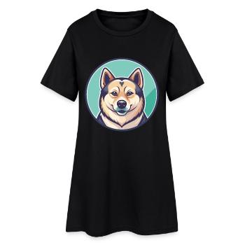 Norvégien Buhund Chien Race Dessin animé Kawaii Clipart - Robe T-shirt Femme - noir - Devant