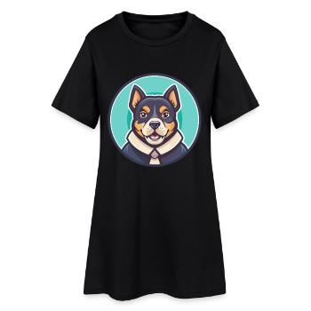 Nureongi Chien Race Coloré Dessin Animé Kawaii Clipart - Robe T-shirt Femme - noir - Devant