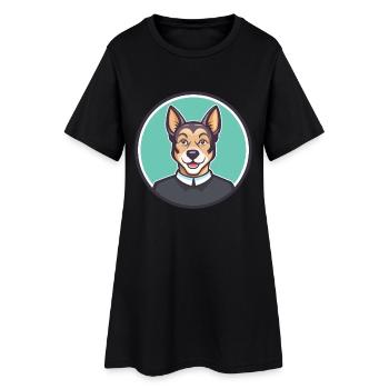 Pasteur Garafiano Race Chien Dessin animé Kawaii Clipart - Robe T-shirt Femme - noir - Devant