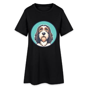 Petit Basset Griffon Vendéen Chien Race Dessin Animé Animal - Robe T-shirt Femme - noir - Devant