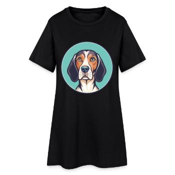Polnischer Jagdhund Hunderasse Karikatur Kawaii Haustier - Frauen T-Shirt-Kleid - Schwarz - Vorne