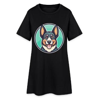 Prazsky Krysarik Race Chien Dessin Animé Kawaii Clipart - Robe T-shirt Femme - noir - Devant