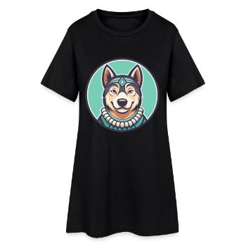 Polynesian Dog Breed Cartoon Kawaii Clipart Animal - Women’s T-Shirt Dress - black - Front