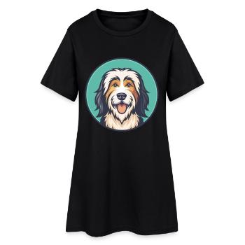 Chien de berger polonais Chien Race Dessin animé Kawaii Animal de compagnie - Robe T-shirt Femme - noir - Devant