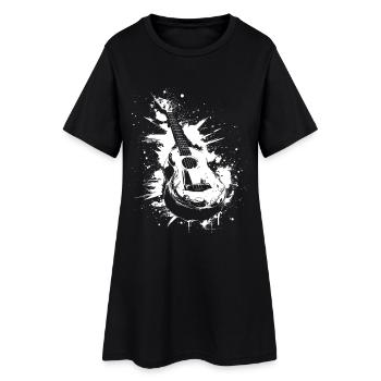 Ukulele Graffiti - Frauen T-Shirt-Kleid - Schwarz - Vorne