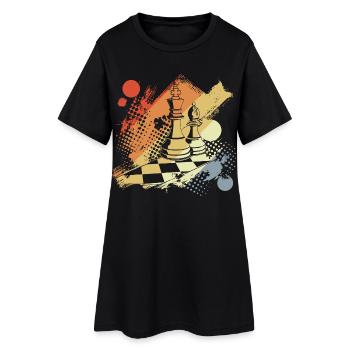 Reine et roi des échecs - Robe T-shirt Femme - noir - Devant