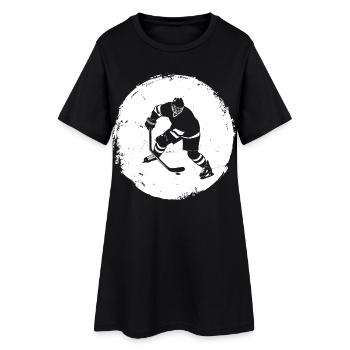 Dessin d’un joueur de hockey sur glace - Robe T-shirt Femme - noir - Devant