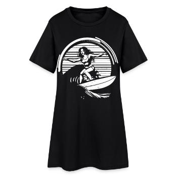 Surfeur - Robe T-shirt Femme - noir - Devant