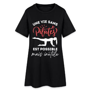 Une vie sans pilates est inutile - Robe T-shirt Femme - noir - Devant