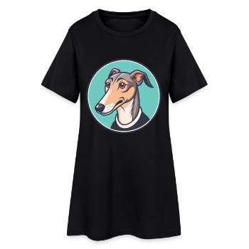 Rampur Greyhound Chien Race Dessin animé Kawaii Clipart - Robe T-shirt Femme - noir - Devant