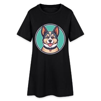 Sabueso Español Chien Race Dessin animé Kawaii Clipart - Robe T-shirt Femme - noir - Devant