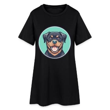 Rottweiler chien race dessin animé Kawaii Clipart Animal - Robe T-shirt Femme - noir - Devant