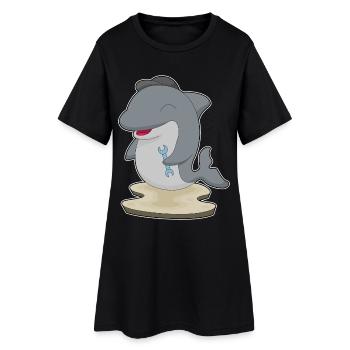 Atelier de clé mécanique Delfin - Robe T-shirt Femme - noir - Devant