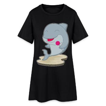 Sucette dauphin - Robe T-shirt Femme - noir - Devant
