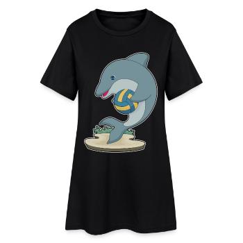Dauphin Joueur de volley-ball Volley-ball - Robe T-shirt Femme - noir - Devant