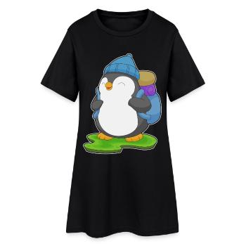 Randonnée à dos Penguin Hiker - Robe T-shirt Femme - noir - Devant