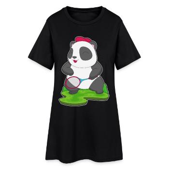 Raquette de tennis Panda - Robe T-shirt Femme - noir - Devant
