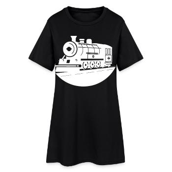 Dessin de locomotive - Robe T-shirt Femme - noir - Devant