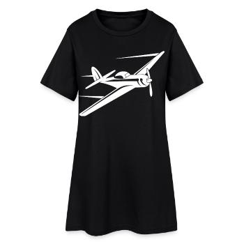 Croquis d’avion d’hélice - Robe T-shirt Femme - noir - Devant