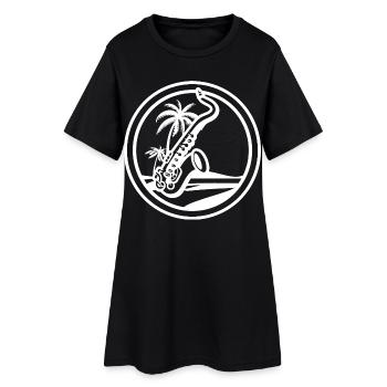 Dessin de saxophone - Robe T-shirt Femme - noir - Devant