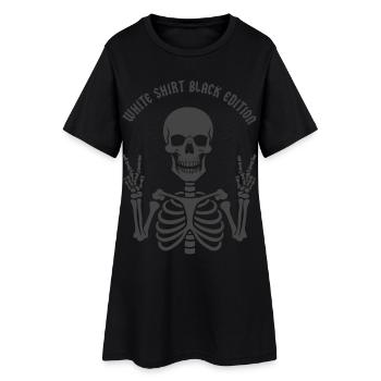 White Shirt Black Edition - Frauen T-Shirt-Kleid - Schwarz - Vorne