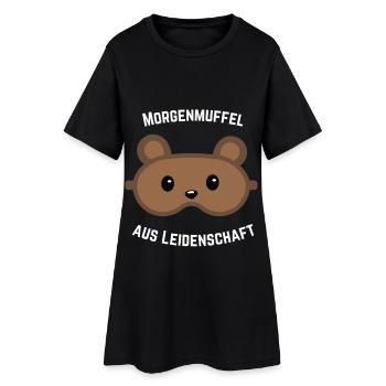 Morgenmuffel Bärenmaske - Frauen T-Shirt-Kleid - Schwarz - Vorne
