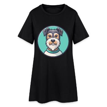 Race de chien Sporting Lucas Terrier Dessin animé Kawaii - Robe T-shirt Femme - noir - Devant