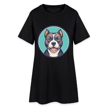 Staffordshire Bull Terrier Race Chien Dessin animé drôle - Robe T-shirt Femme - noir - Devant
