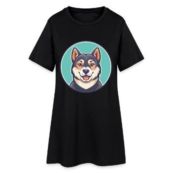Chien Taigan Race Dessin Animé Kawaii Clipart Animal Animal Domestique - Robe T-shirt Femme - noir - Devant