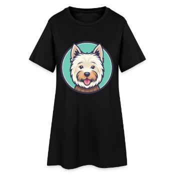 Westie chien race dessin animé Kawaii Clipart animal de compagnie - Robe T-shirt Femme - noir - Devant