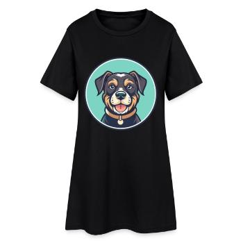 Tyroler Bracke Hunderasse Cartoon Kawaii Clipart - Frauen T-Shirt-Kleid - Schwarz - Vorne