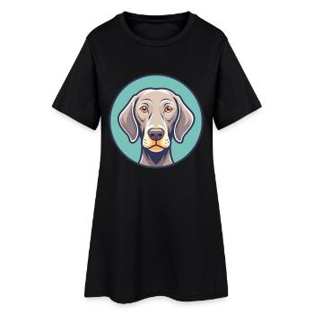 braque de Weimar chien race dessin animé Kawaii Clipart Animal - Robe T-shirt Femme - noir - Devant