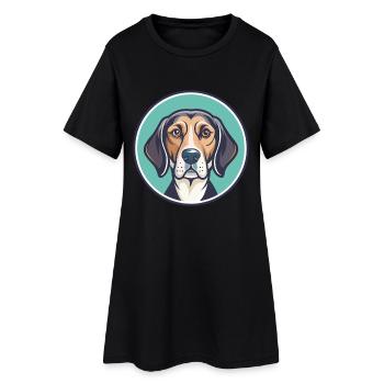 St Hubert Jura Chien Chien Race Dessin Animé Kawaii Pet - Robe T-shirt Femme - noir - Devant