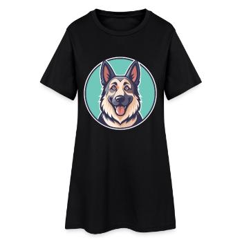 Schäferhund Rasse Cartoon Kawaii Clipart - Frauen T-Shirt-Kleid - Schwarz - Vorne