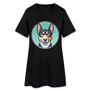 Suisse Laufhund Chien Race Dessin animé Kawaii Clipart - Robe T-shirt Femme - noir - Devant