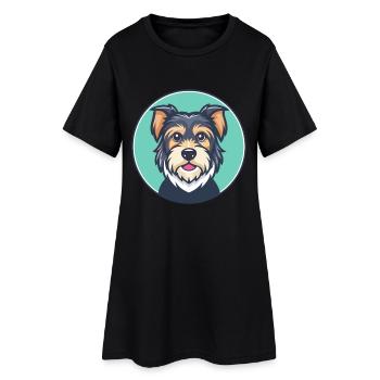 Terrier valencien chien race dessin animé Kawaii Clipart - Robe T-shirt Femme - noir - Devant
