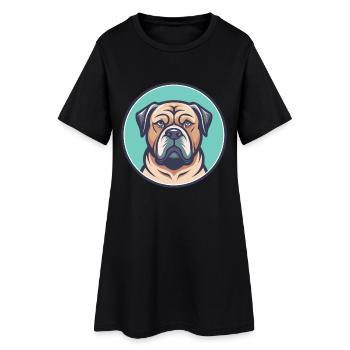 Terceira Mastiff Chien Race Dessin animé Kawaii Clipart - Robe T-shirt Femme - noir - Devant
