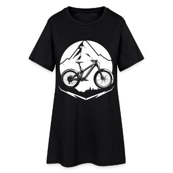 Mountain Bike Cyclist Sketch - Women’s T-Shirt Dress - black - Front