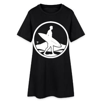 Surfer Logo - Frauen T-Shirt-Kleid - Schwarz - Vorne