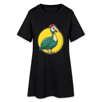 pintade mignon kawaii dessin animé clipart animal de compagnie - Robe T-shirt Femme - noir - Devant