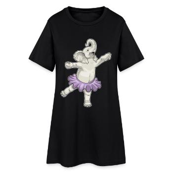 Éléphant Ballerine Ballet Danse - Robe T-shirt Femme - noir - Devant