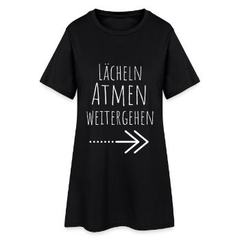 Lächeln Atem Weitergehen - Frauen T-Shirt-Kleid - Schwarz - Vorne