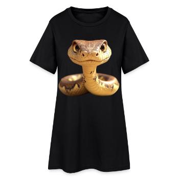 Snake Python Cobra Mamba Rattlesnake Snake - Women’s T-Shirt Dress - black - Front