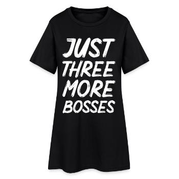 Nur noch drei Bosse - Frauen T-Shirt-Kleid - Schwarz - Vorne