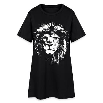 Portrait Lion Nature Sauvage Prédateurs Symbole Logo - Robe T-shirt Femme - noir - Devant