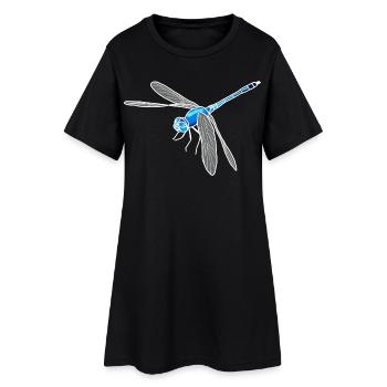 Libellule lineart - Robe T-shirt Femme - noir - Devant