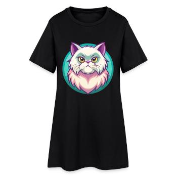 Colorpoint Persische Katze Rasse Cartoon Kawaii Tier - Frauen T-Shirt-Kleid - Schwarz - Vorne