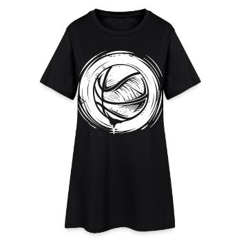Croquis de ballon de basket-ball - Robe T-shirt Femme - noir - Devant