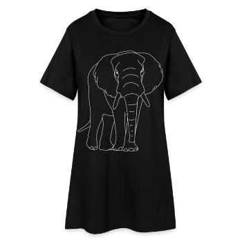 Lineart éléphant - Robe T-shirt Femme - noir - Devant
