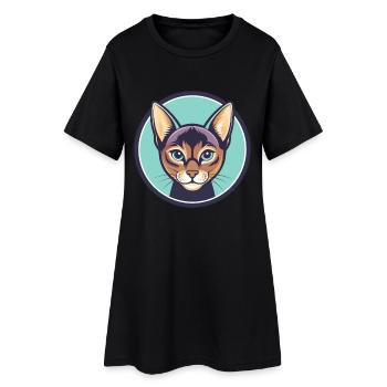 Havana Brown Chat Race Dessin Animé Kawaii Animal Pet - Robe T-shirt Femme - noir - Devant